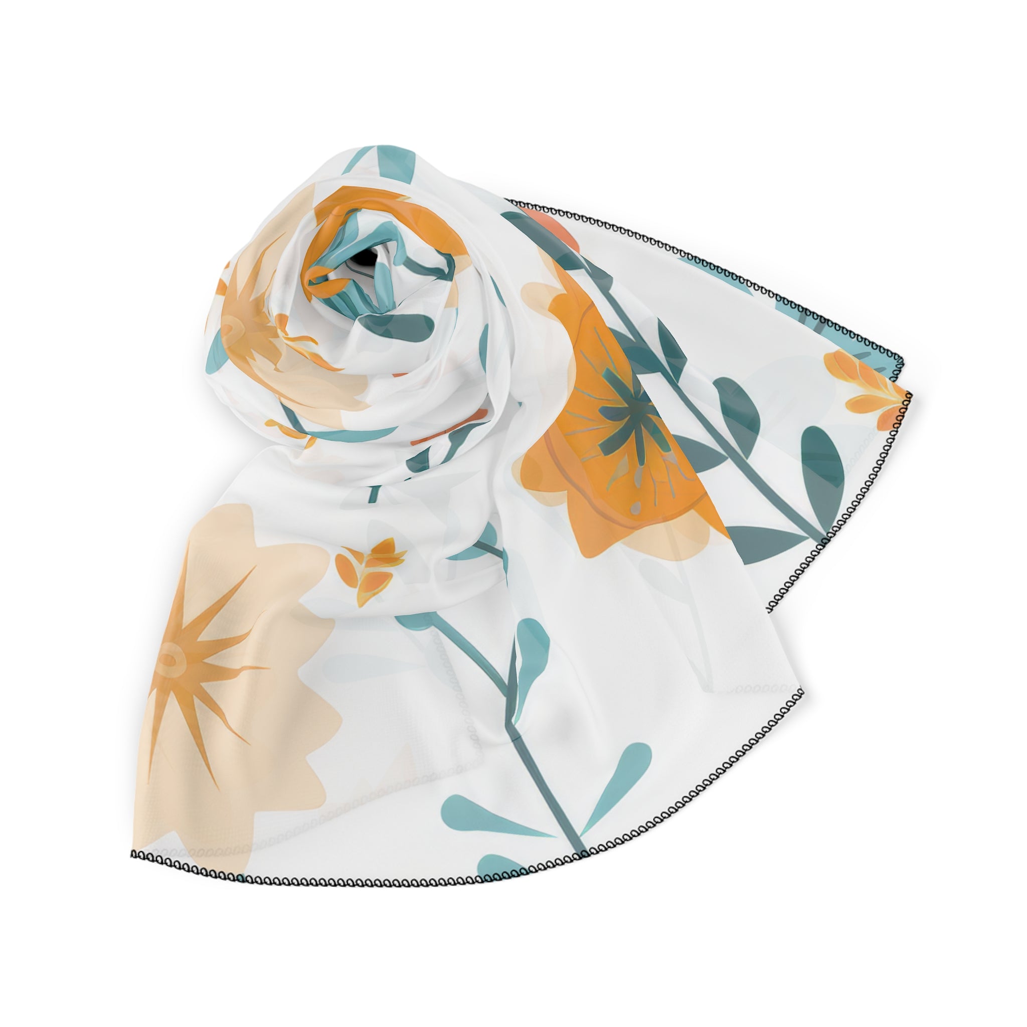 Poly Floral  - Lightweight Scarf