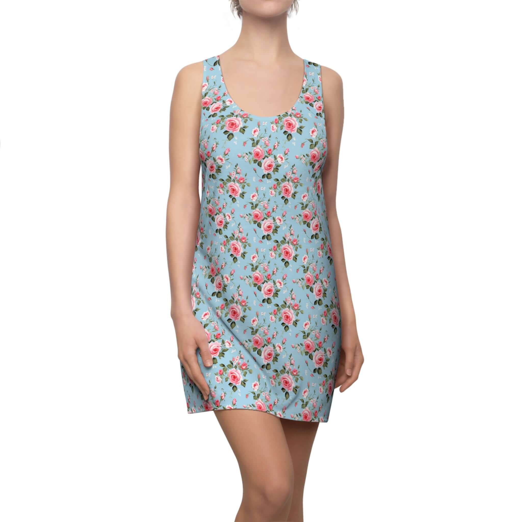 Whimsical Rose: Women's Racerback Sleeveless AOP Dress