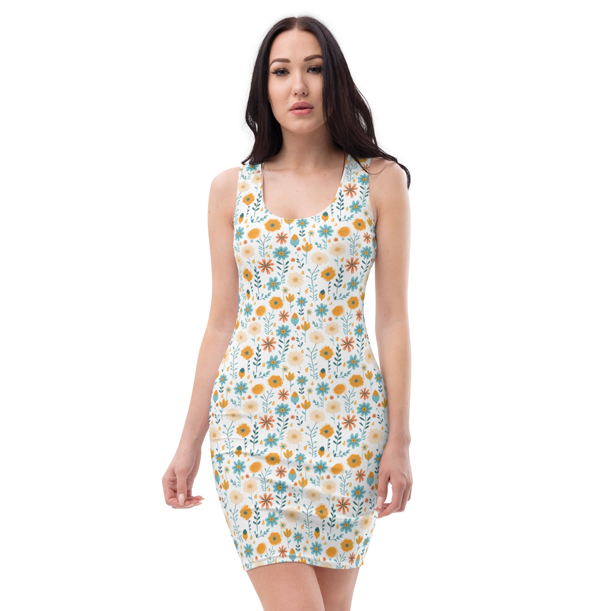 Bold Petals Bodycon Dress | Vibrant Elegance - StylzHub