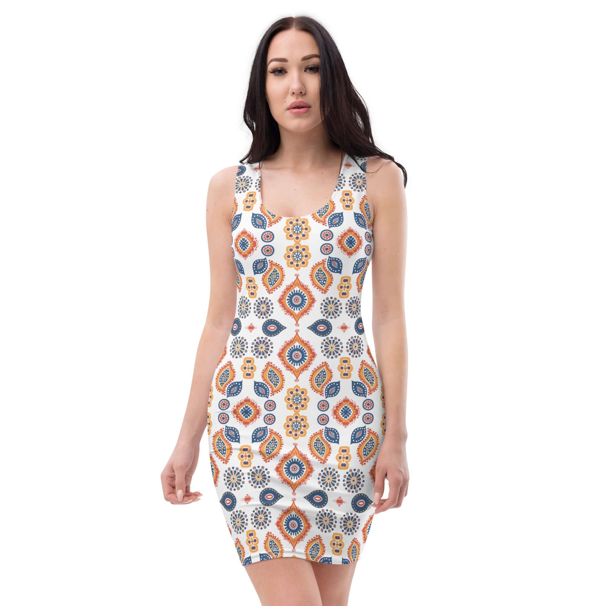 all-over-print-bodycon-dress-white-front-6604b67297080.jpg