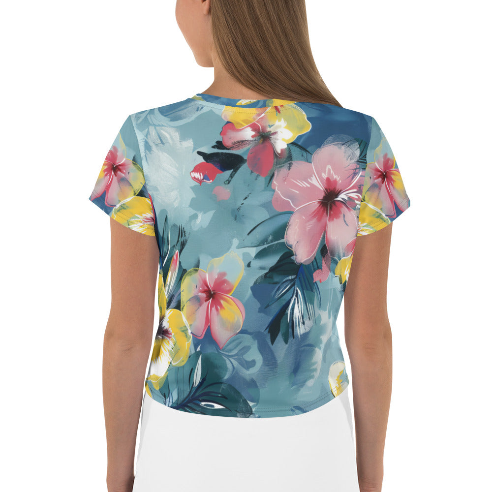 Flora Posy - AOP Crop Tee | Blossom in Style - StylzHub