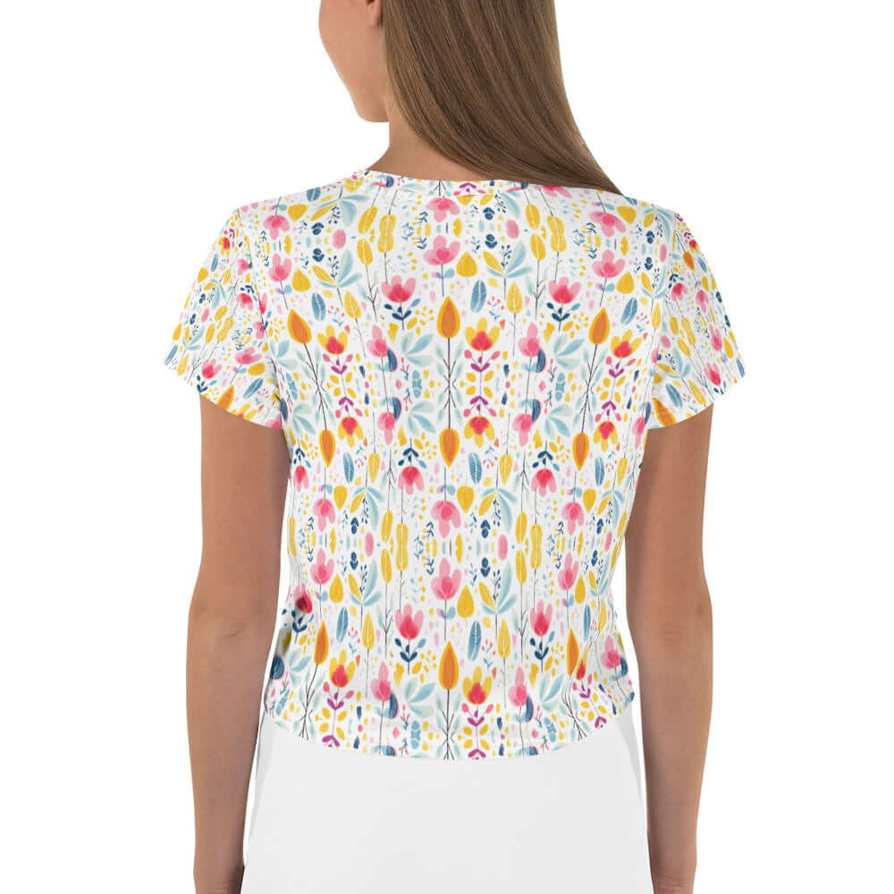 Blissful Floral - Women's AOP Crop Tee | Blooming Elegance