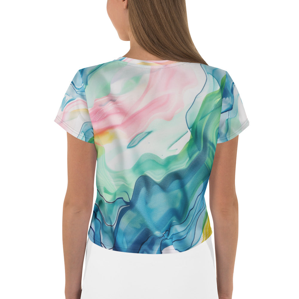 Vibrant waves - AOP Crop Tee | Make a Splash - StylzHub