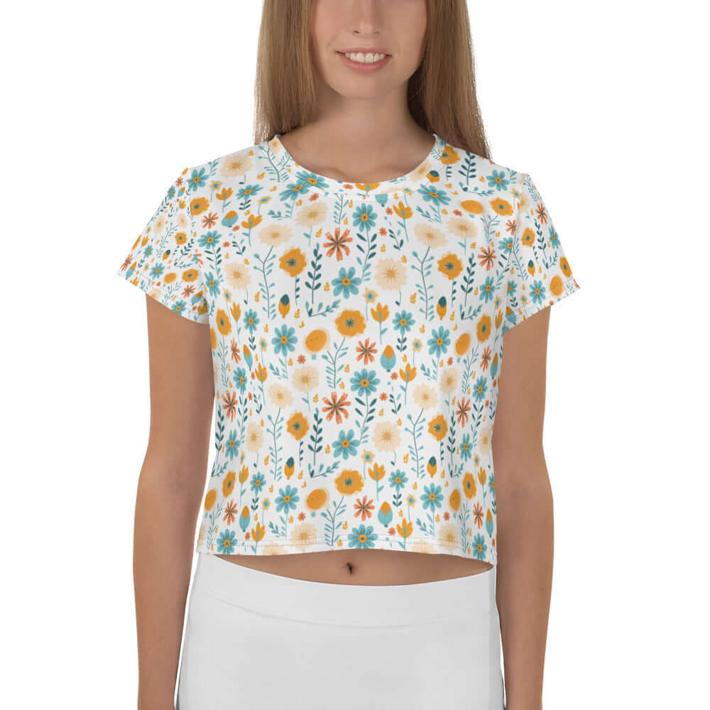 Bloom Crop - AOP Crop Tee | Nature&#39;s Beauty - StylzHub