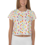 Blissful Floral - Women's AOP Crop Tee | Blooming Elegance