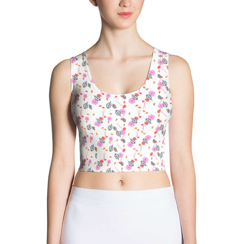 Radiant Petal Appeal: Women's AOP Crop Top | StylzHub