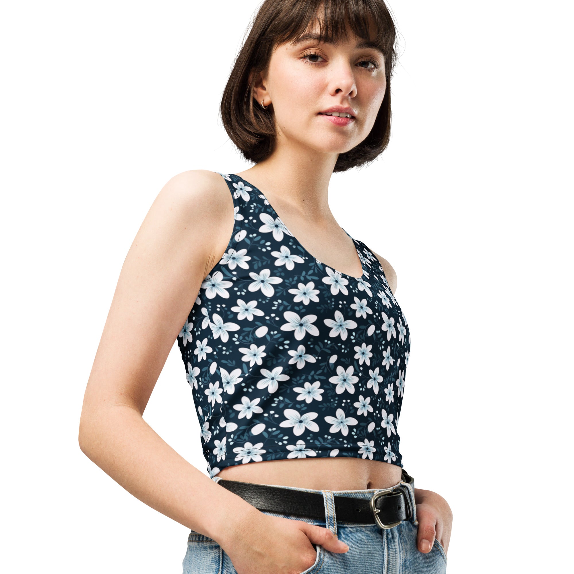 Flaunt Your Style: Blue Trendy Ladies Crop Top