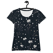 Floral Black Women's AOP T-shirt: Stay Active | StylzHub