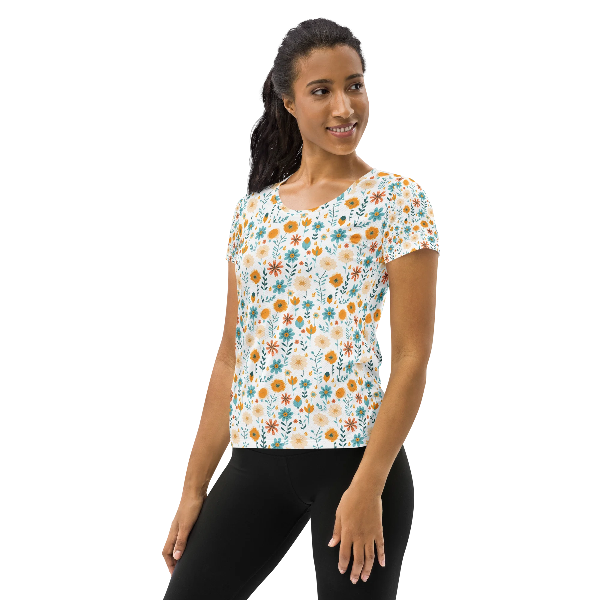 Stay Active: Women's  Athletic AOP T-shirt Bliss | StylzHub