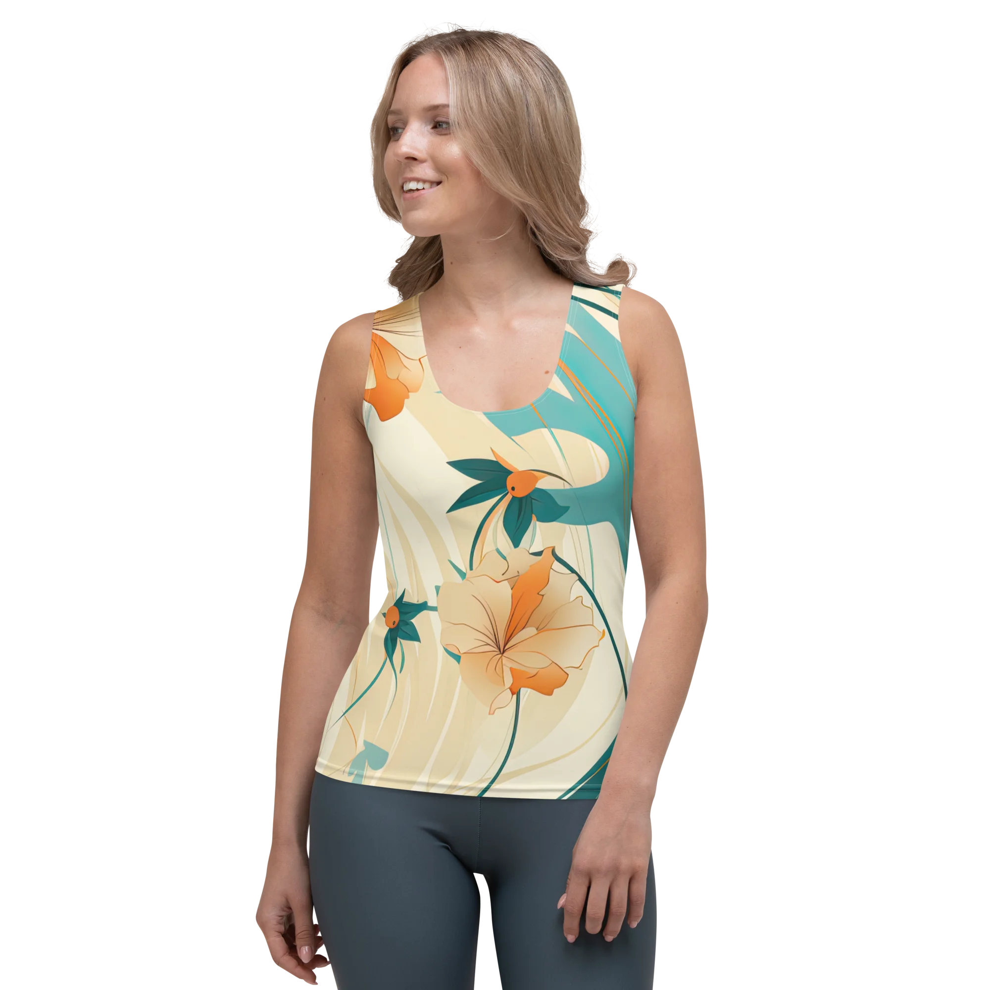 Blossom Chic - Abstract Floral Women's Tank Top | StylzHub