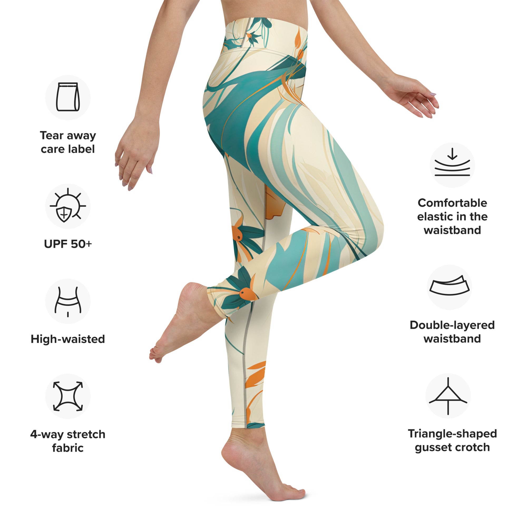 Elegance in Motion - Abstract Floral Yoga Legging