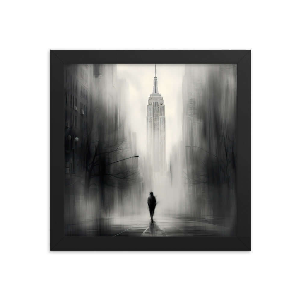 Matted Paper Framed poster of Manhattan street