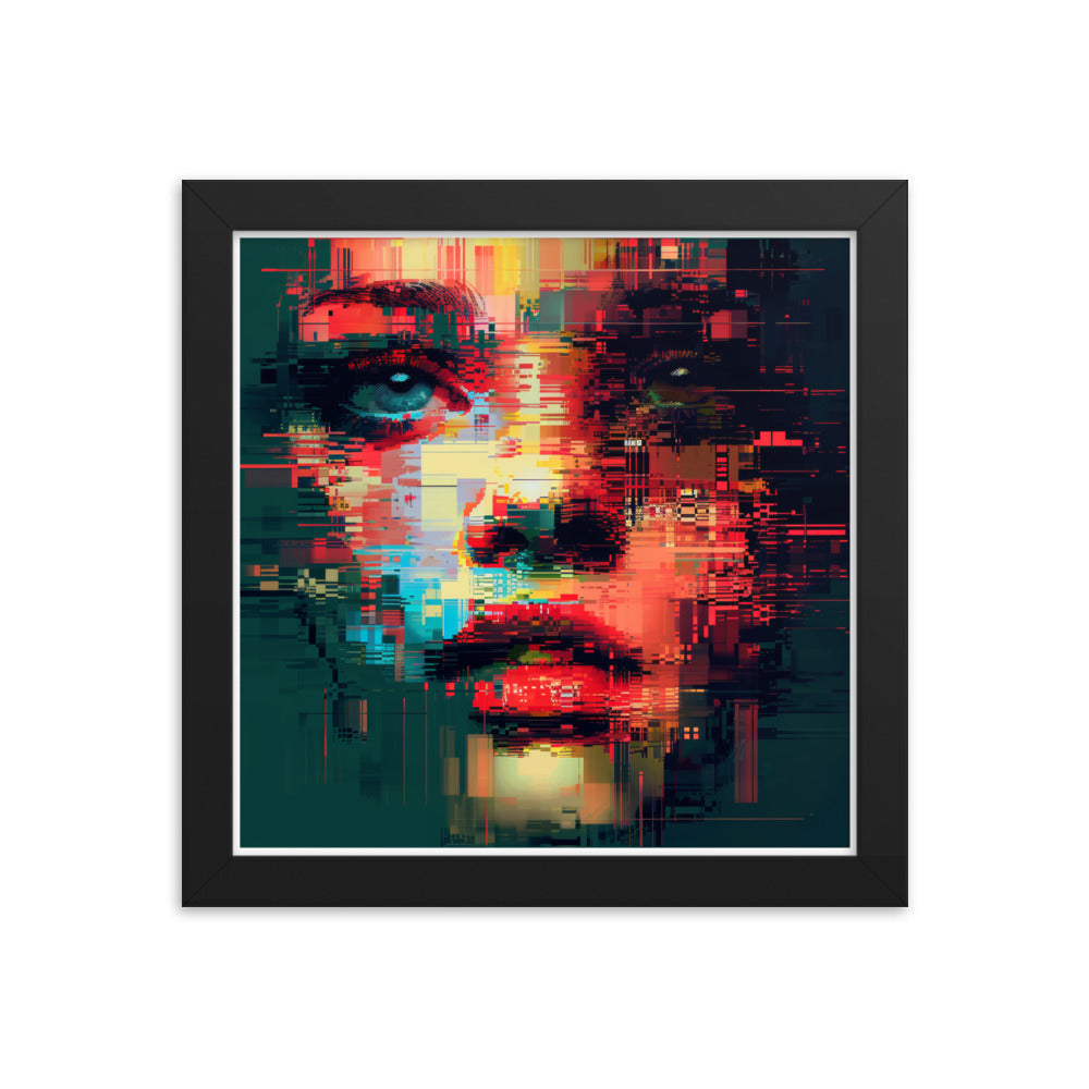 Pixel Face - Framed poster