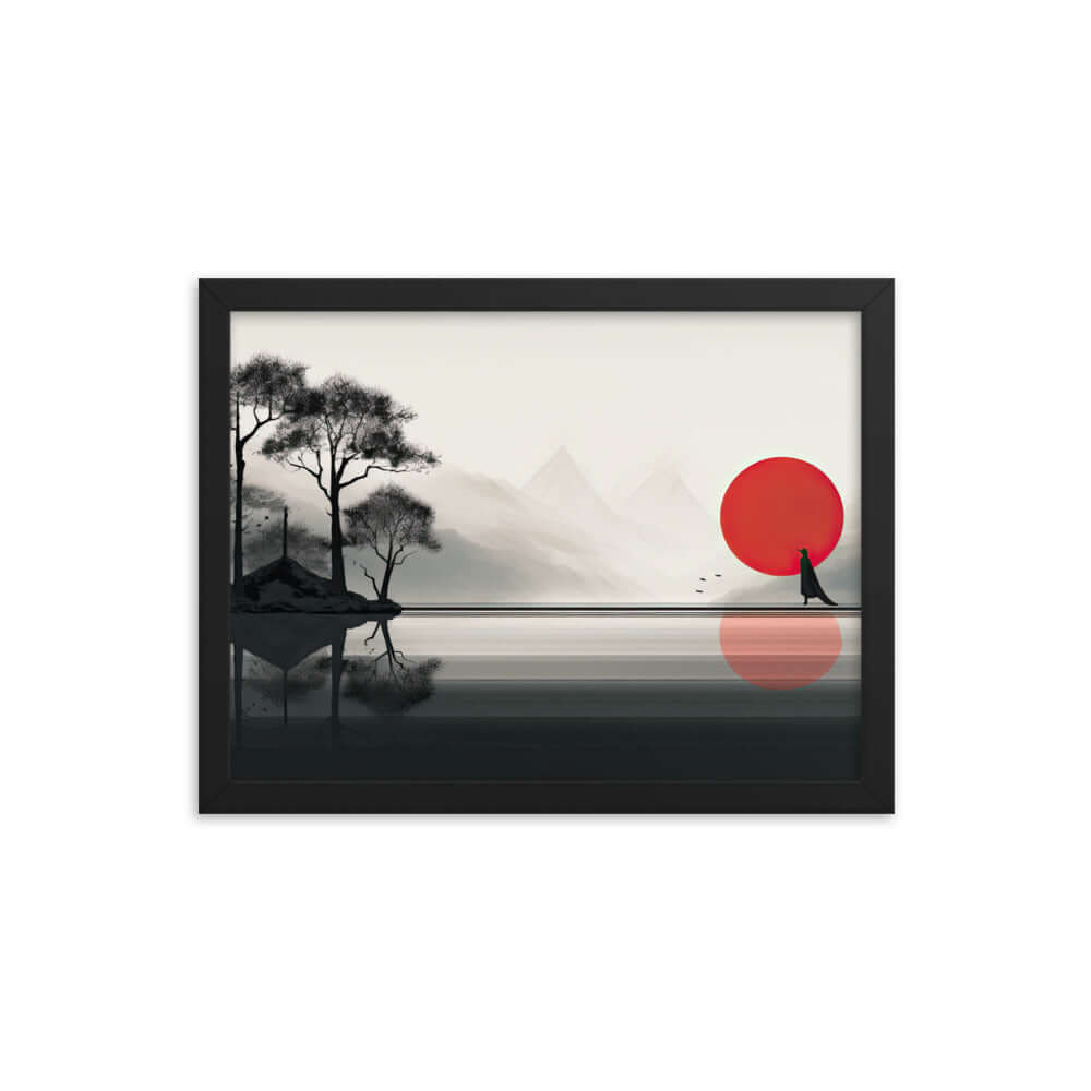 Enhanced Matted Paper Framed Poster of an artistic Sunset