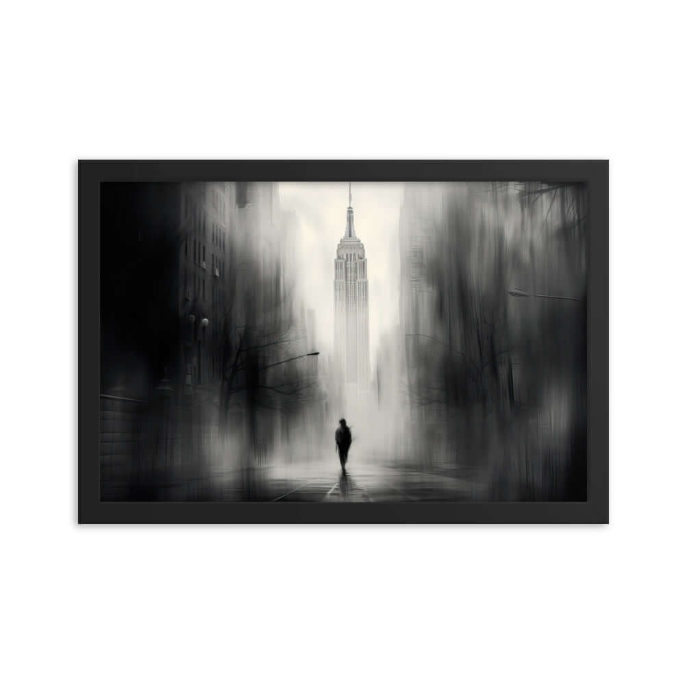 Matted Paper Framed poster of Manhattan street