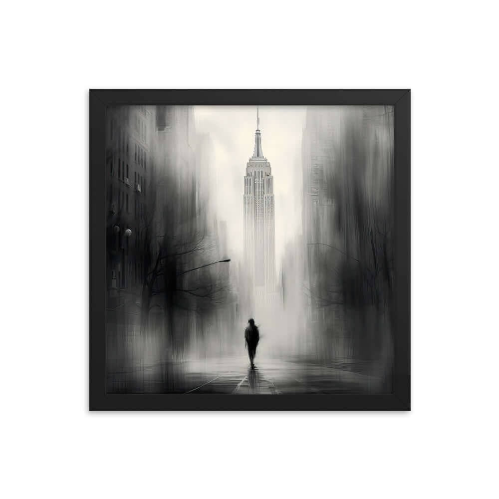 Matted Paper Framed poster of Manhattan street