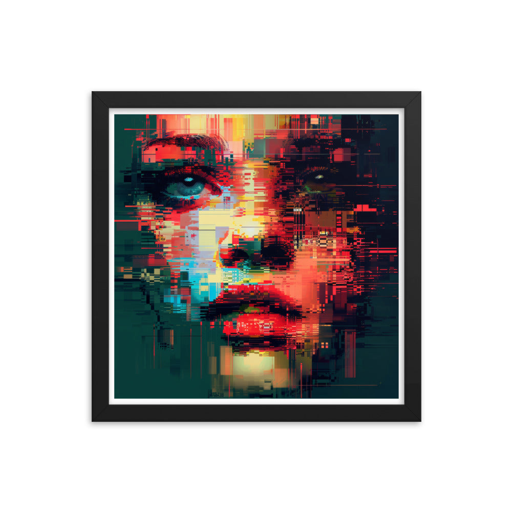 Pixel Face - Framed poster