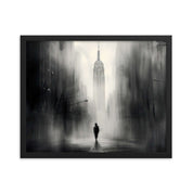 Matted Paper Framed poster of Manhattan street