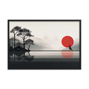 Enhanced Matted Paper Framed Poster of an artistic Sunset