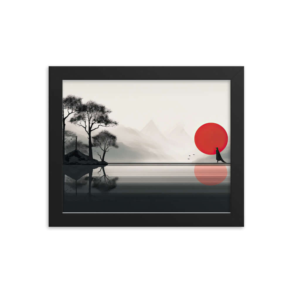 Enhanced Matted Paper Framed Poster of an artistic Sunset