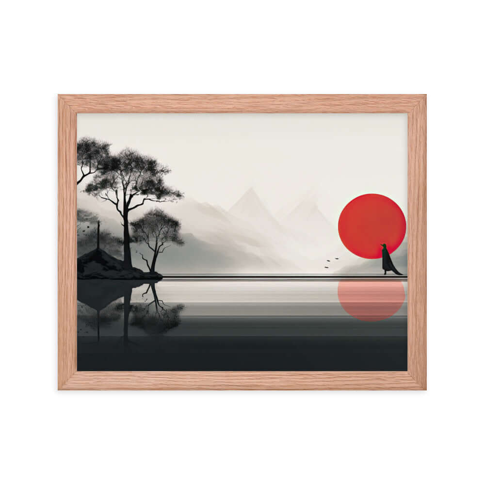 Enhanced Matted Paper Framed Poster of an artistic Sunset