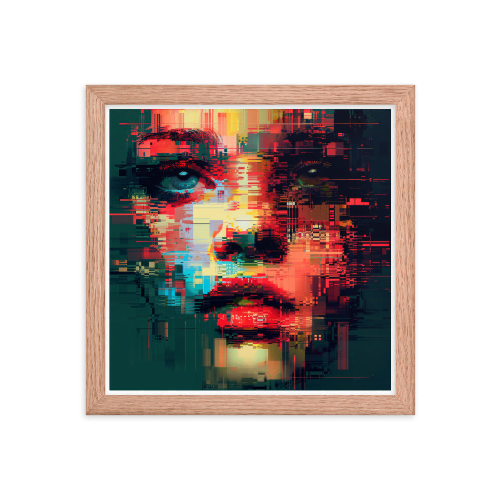 Pixel Face - Framed poster