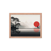 Enhanced Matted Paper Framed Poster of an artistic Sunset