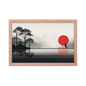 Enhanced Matted Paper Framed Poster of an artistic Sunset