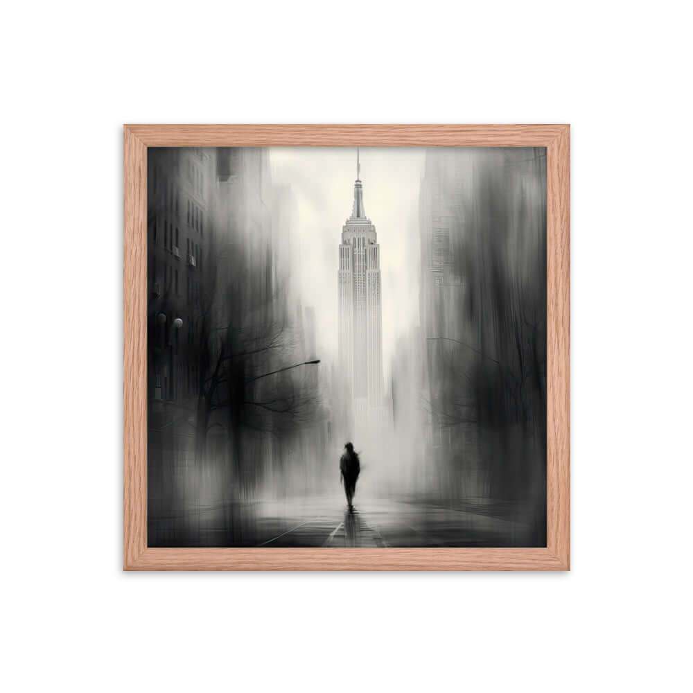 Matted Paper Framed poster of Manhattan street