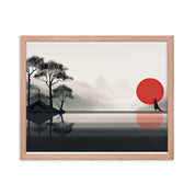 Enhanced Matted Paper Framed Poster of an artistic Sunset