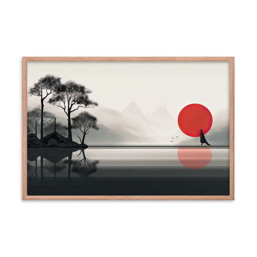 Enhanced Matted Paper Framed Poster of an artistic Sunset