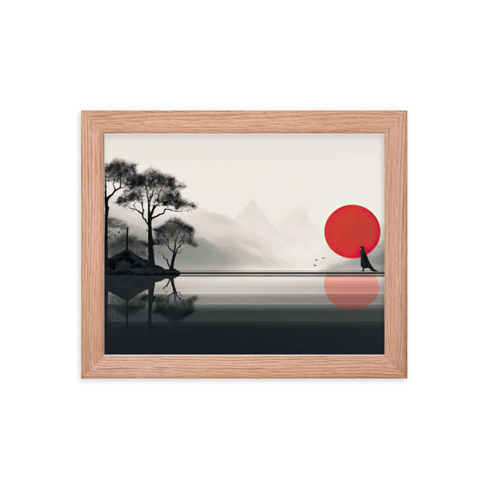 Enhanced Matted Paper Framed Poster of an artistic Sunset