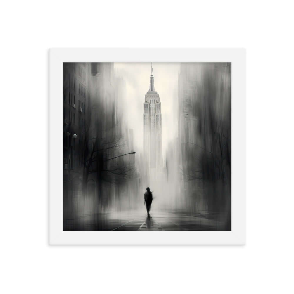 Matted Paper Framed poster of Manhattan street