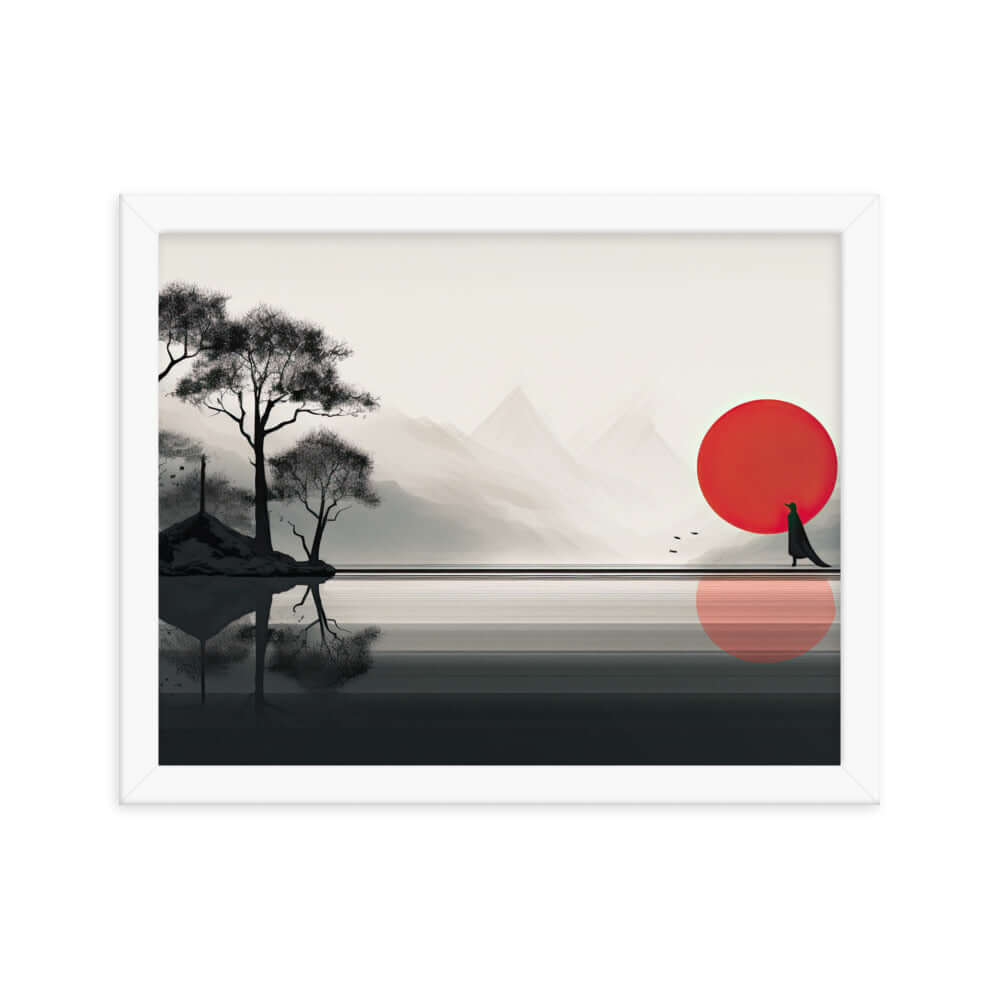 Enhanced Matted Paper Framed Poster of an artistic Sunset