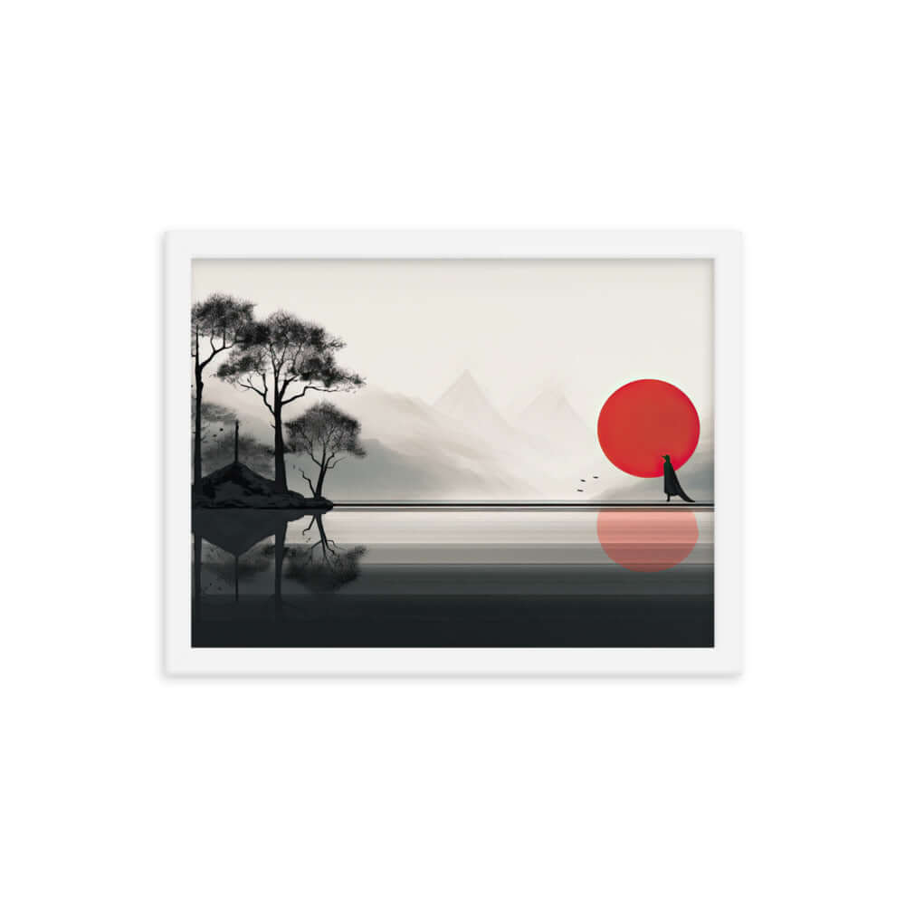 Enhanced Matted Paper Framed Poster of an artistic Sunset