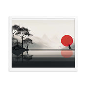 Enhanced Matted Paper Framed Poster of an artistic Sunset