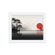 Enhanced Matted Paper Framed Poster of an artistic Sunset