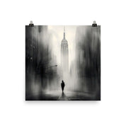 Enhanced Matted Paper Poster of Manhattan street