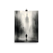 Enhanced Matted Paper Poster of Manhattan street