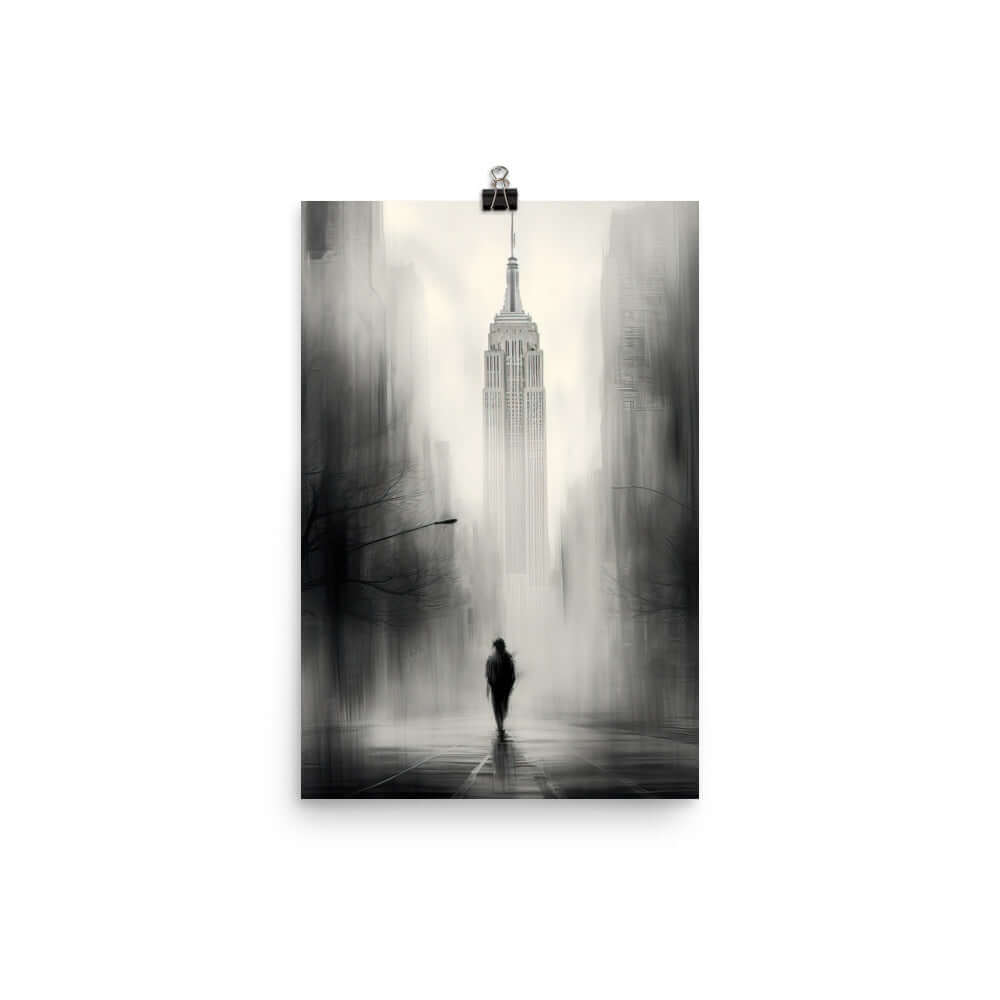 Enhanced Matted Paper Poster of Manhattan street