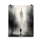 Enhanced Matted Paper Poster of Manhattan street