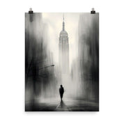 Enhanced Matted Paper Poster of Manhattan street