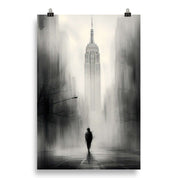 Enhanced Matted Paper Poster of Manhattan street