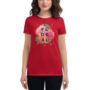 Women's short sleeve t-shirt with a blissful floral print