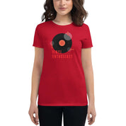 Women's short sleeve t-shirt for a vinyl enthusiasts