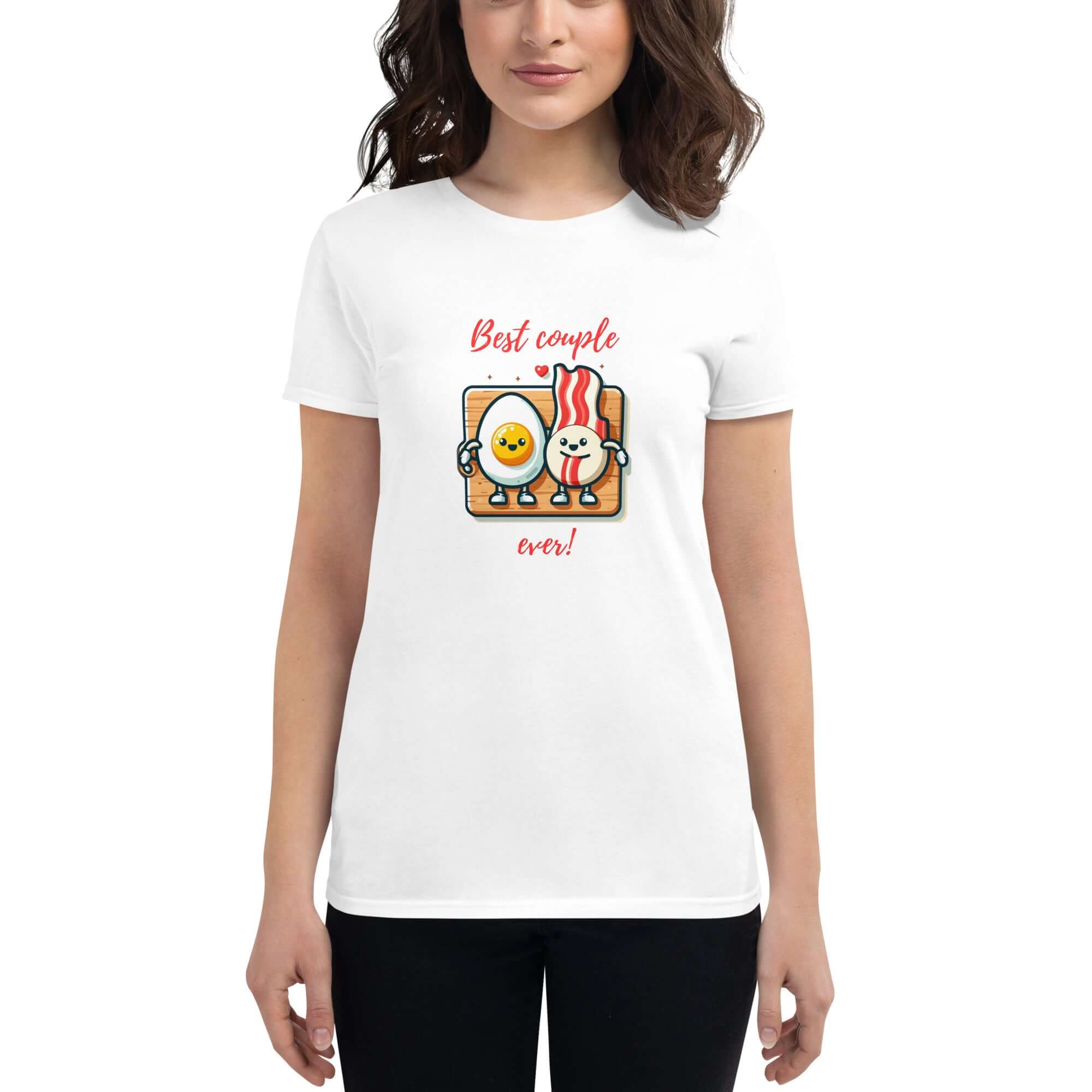 Women's short sleeve t-shirt with a delightful food print